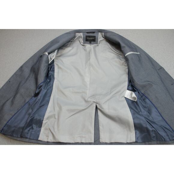 Banana Republic Blazer Mens 44R Gray Cotton Blend Stretch Tailored Fit 2 Buttons - Picture 4 of 9